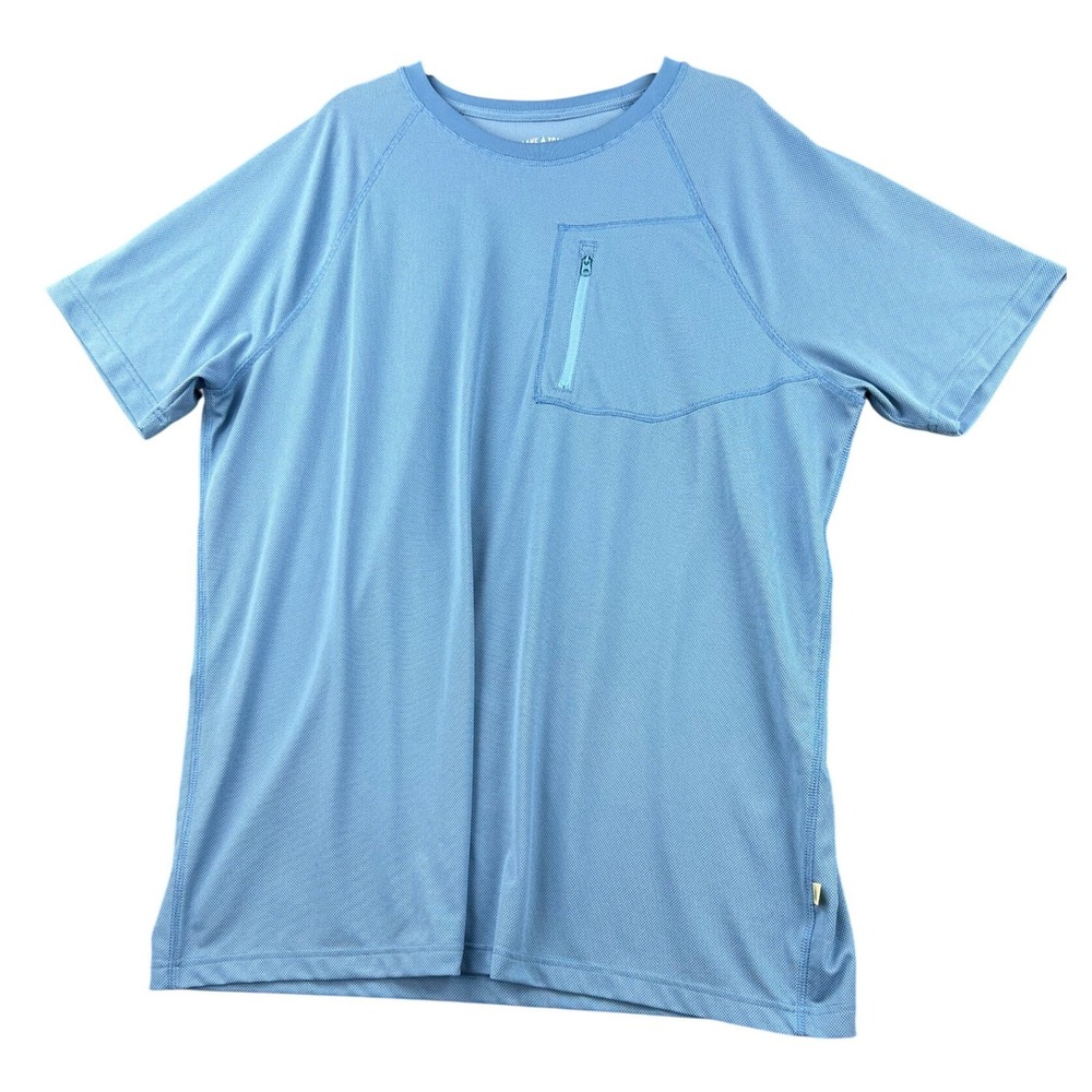 Lake & Trail T-Shirt Mens XXL Blue NWOT Zipper Pocket Performance Hiking Tee
